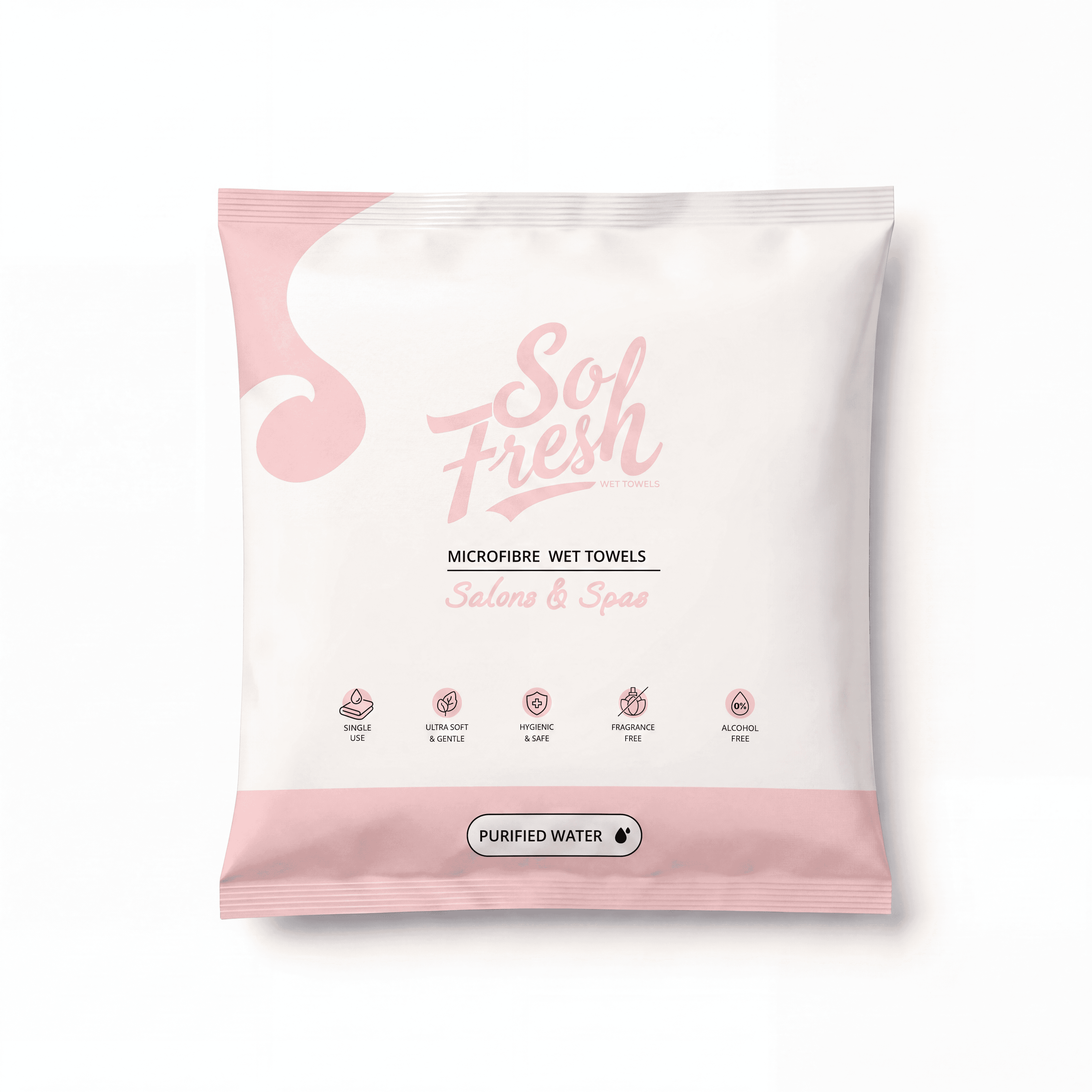 So Fresh Salons & Spas Fragrance Free microfibre wet towel sachet