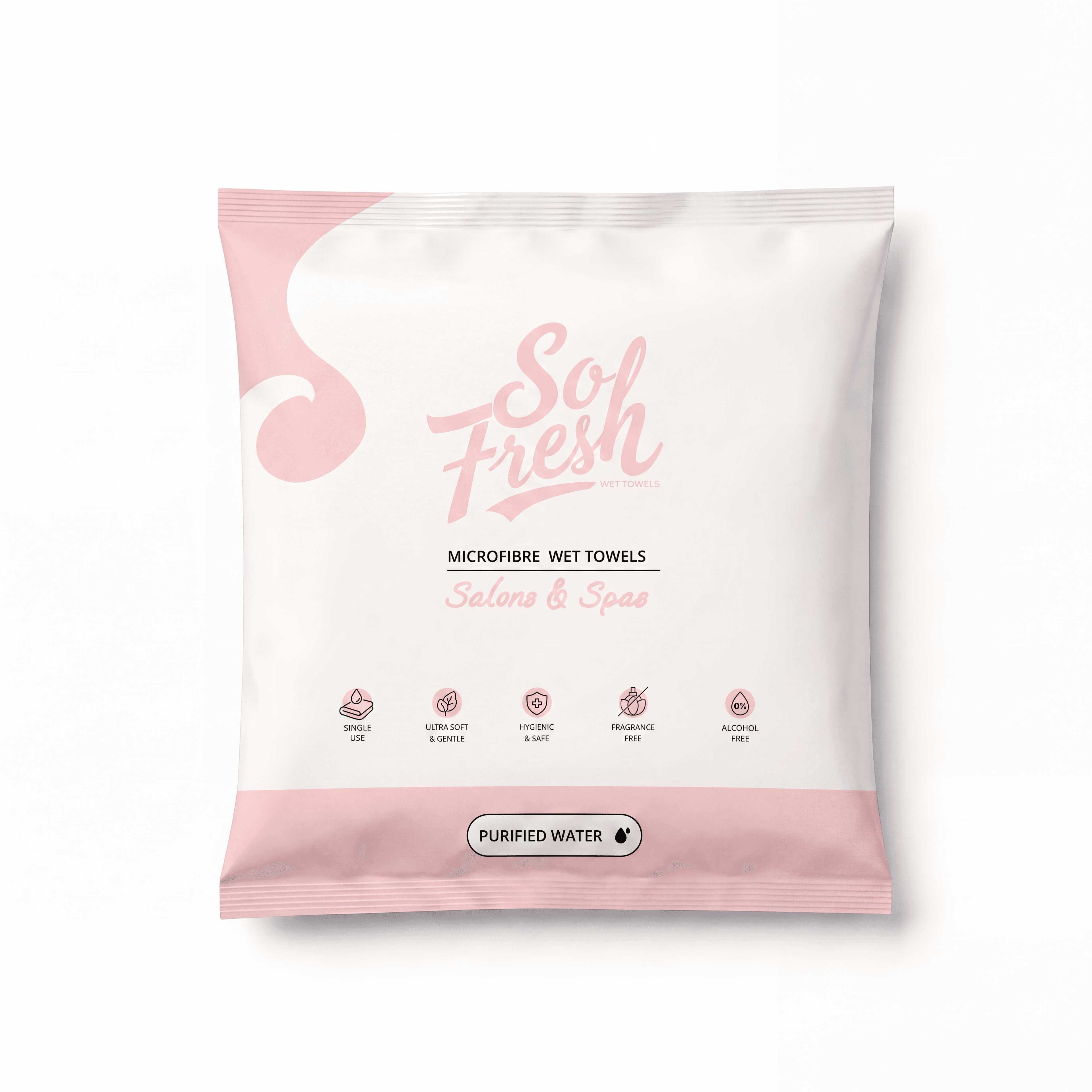 So Fresh Salons & Spas Fragrance Free microfibre wet towel sachet